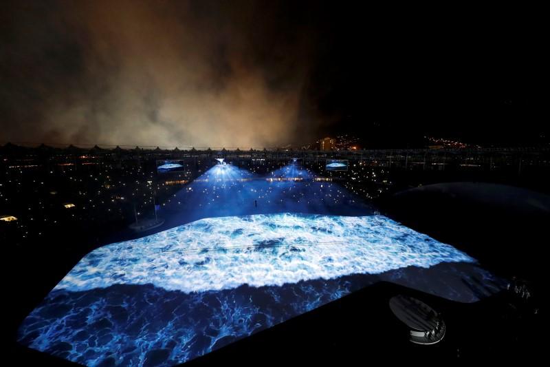 2016 Rio Olympics - Opening ceremony - Maracana - Rio de Janeiro, Brazil - 05/08/2016.  A general view during the opening ceremony.          REUTERS/Fabrizio Bensch