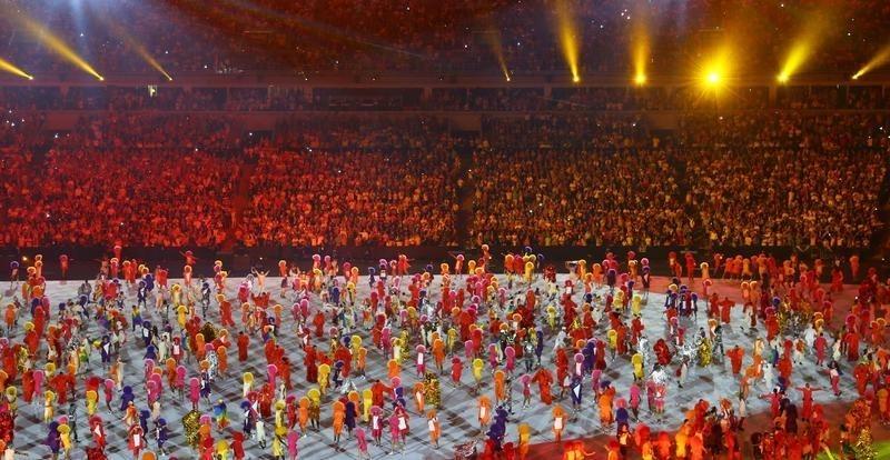 2016 Rio Olympics - Opening ceremony - Maracana - Rio de Janeiro, Brazil - 05/08/2016.    Performers are seen during the opening ceremony.  REUTERS/Antonio Bronic