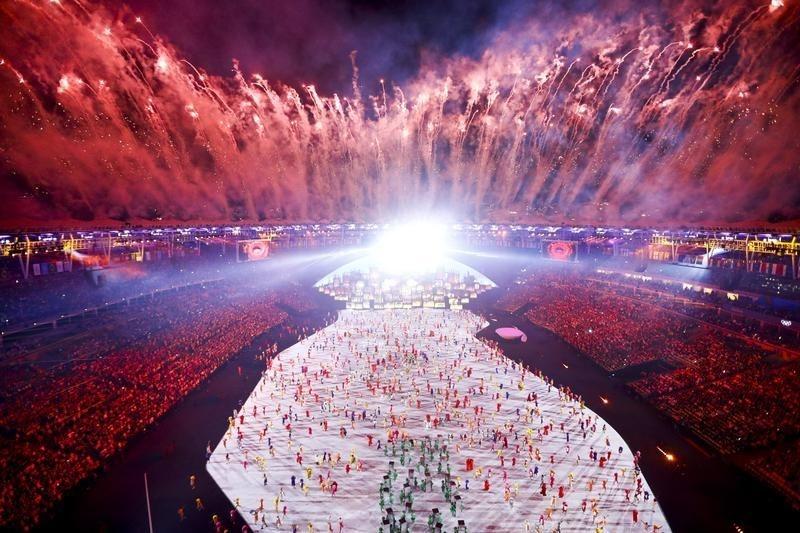 2016 Rio Olympics - Opening ceremony - Maracana - Rio de Janeiro, Brazil - 05/08/2016. Fireworks explode during the opening ceremony   REUTERS/Pawel Kopczynski