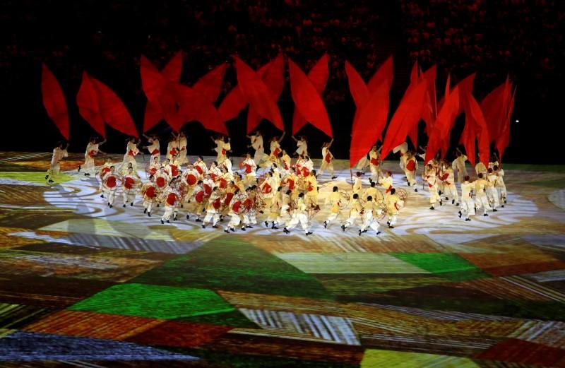 2016 Rio Olympics - Opening ceremony - Maracana - Rio de Janeiro, Brazil - 05/08/2016.    Performers are seen during the opening ceremony.  REUTERS/Adrees Latif